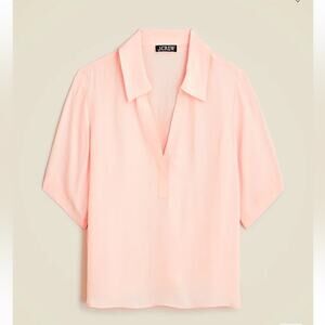 J.Crew  Bungalow popover top in crepe de chine Small